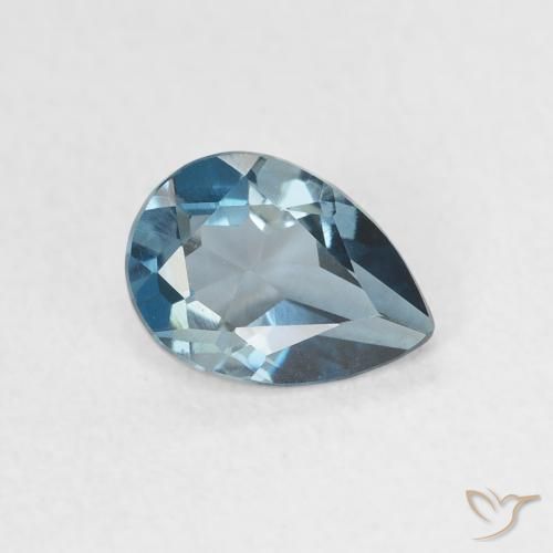 Topaze Bleu Londres naturelle En forme de poire, 0.85 ct, VVS