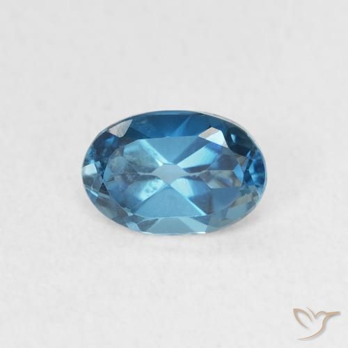 Topaze Bleu Londres naturelle ovale, 0.62 ct, VVS