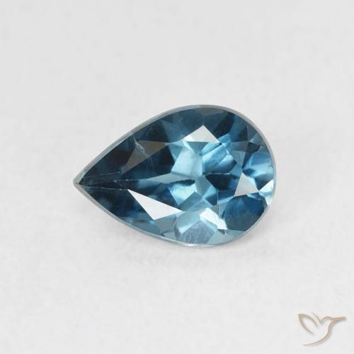 0.74ct Naturel Bleu Londres Topaze, En forme de poire, VVS