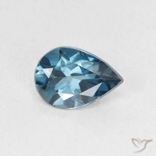 Topaze Bleu Londres naturelle En forme de poire, 0.74 ct, VVS