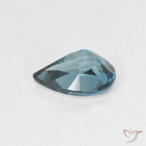 Topaze Bleu Londres naturelle En forme de poire, 0.74 ct, VVS