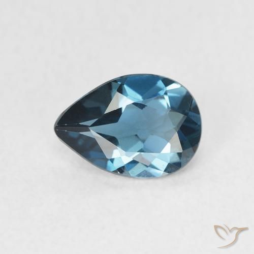 0.72ct Naturel Bleu Londres Topaze, En forme de poire, VVS
