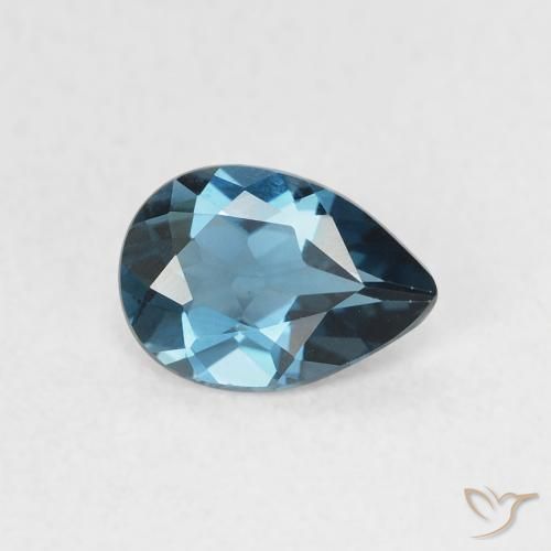 Topaze Bleu Londres naturelle En forme de poire, 0.72 ct, VVS