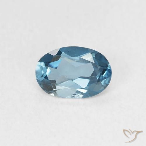 Topaze Bleu Londres naturelle ovale, 0.56 ct, VVS