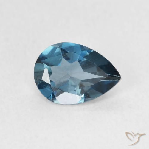 Topaze Bleu Londres naturelle En forme de poire, 0.75 ct, VVS