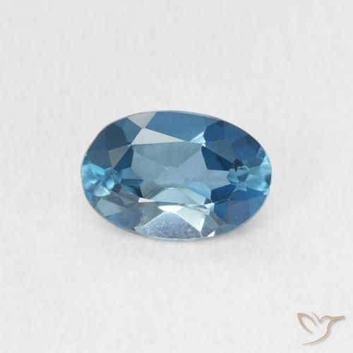 Topaze Bleu Londres naturelle ovale, 0.57 ct, VVS