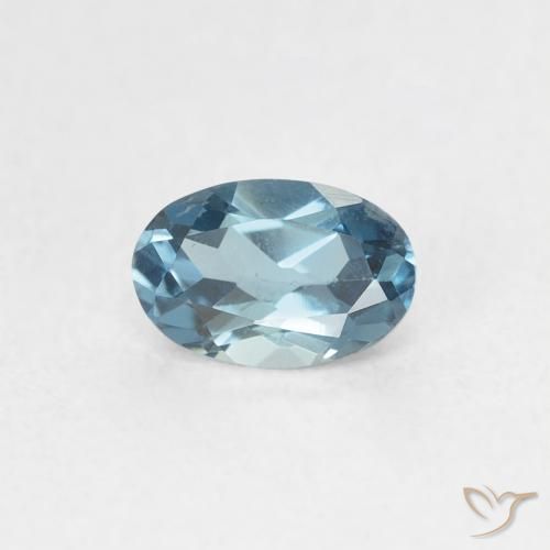 0.63ct Naturel Bleu aquatique argent intense Topaze, ovale, VVS
