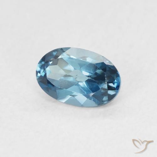 Topaze Bleu Londres naturelle ovale, 0.65 ct, VVS