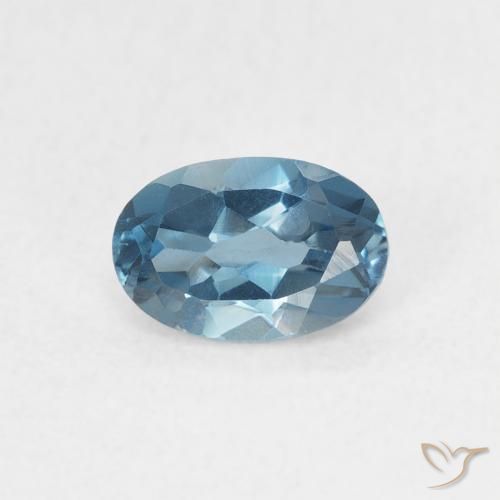 Topaze Bleu Londres naturelle ovale, 0.57 ct, VVS