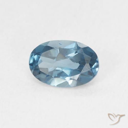 Topaze Bleu Londres naturelle ovale, 0.57 ct, VVS
