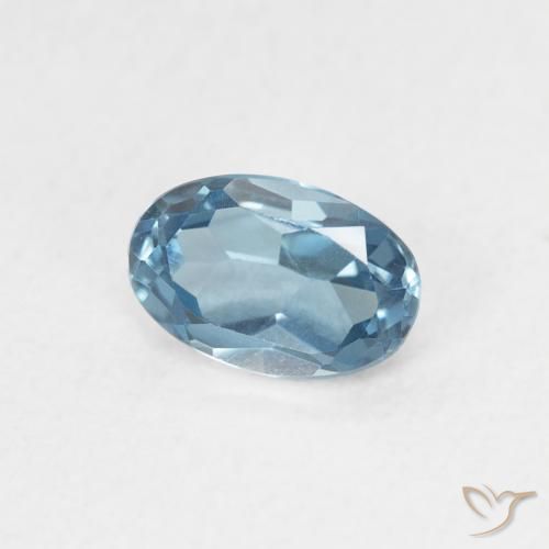 Topaze Bleu Londres naturelle ovale, 0.60 ct, VVS