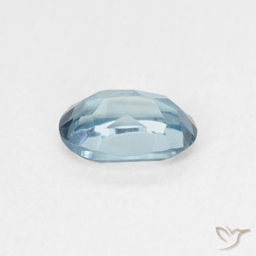 Topaze Bleu Londres naturelle ovale, 0.60 ct, VVS