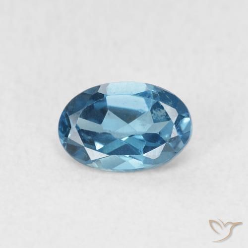 Topaze Bleu Londres naturelle ovale, 0.63 ct, VVS
