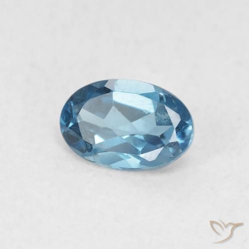 Topaze Bleu Londres naturelle ovale, 0.63 ct, VVS
