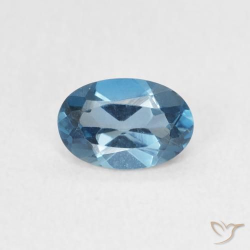 Topaze Bleu Londres naturelle ovale, 0.57 ct, VVS
