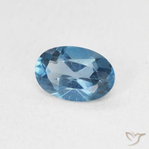 Topaze Bleu Londres naturelle ovale, 0.57 ct, VVS