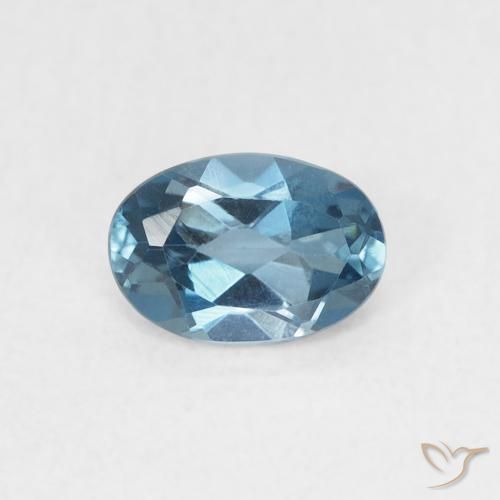 Topaze Bleu Londres naturelle ovale, 0.62 ct, VVS