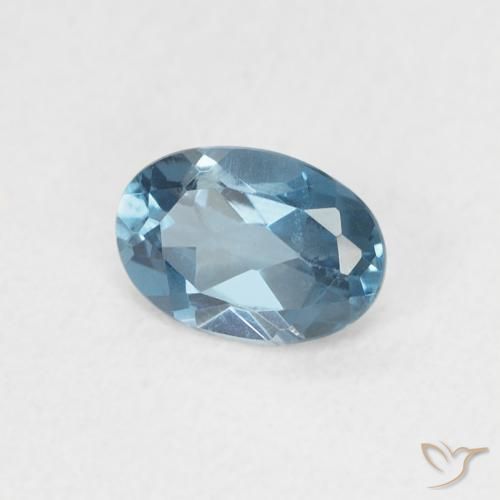 Topaze Bleu Londres naturelle ovale, 0.62 ct, VVS