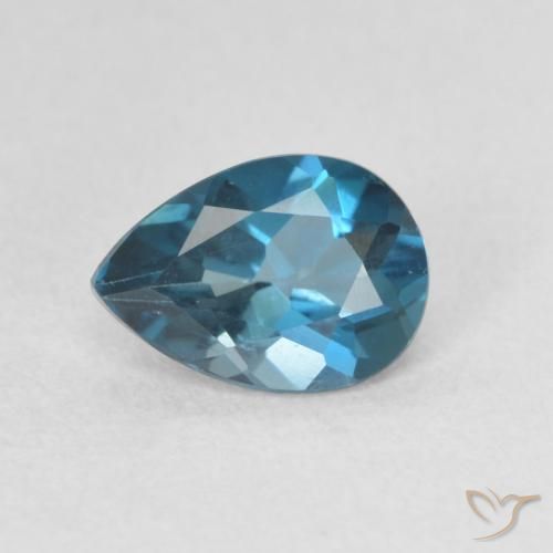 Topaze Bleu Londres naturelle En forme de poire, 0.73 ct, VVS