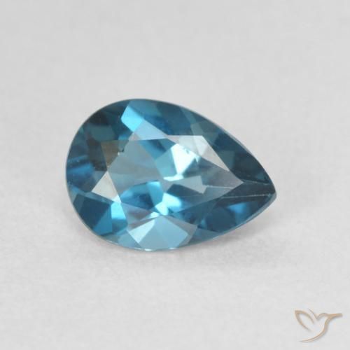 Topaze Bleu Londres naturelle En forme de poire, 0.73 ct, VVS