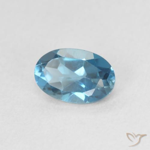 Topaze Bleu Londres naturelle ovale, 0.61 ct, VVS