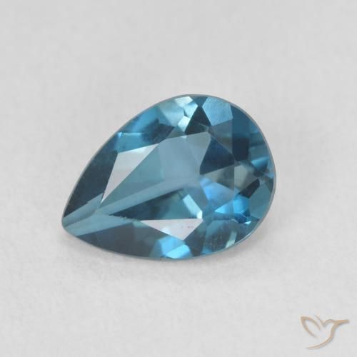 0.77ct Naturel Bleu Londres Topaze, En forme de poire, VVS