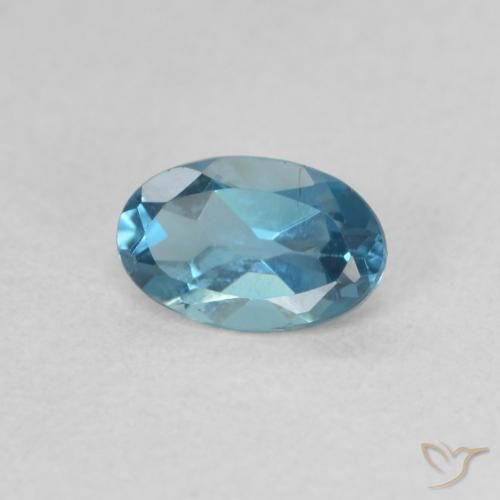 Topaze Bleu Londres naturelle ovale, 0.53 ct, VVS