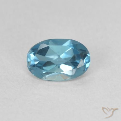 Topaze Bleu Londres naturelle ovale, 0.52 ct, VVS
