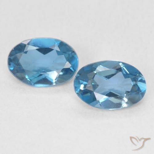 0.98ctw Naturel Bleu Londres Topaze, ovale, VVS-VS