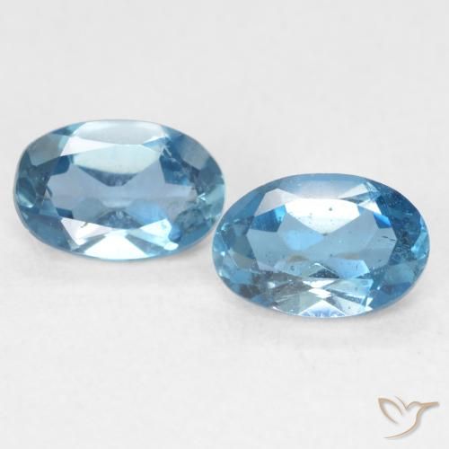 1.06ctw Naturel Bleu Londres Topaze, ovale, VVS-VS