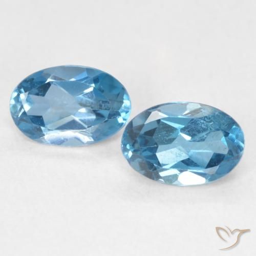 1.14ctw Naturel Bleu Londres Topaze, ovale, VVS-VS