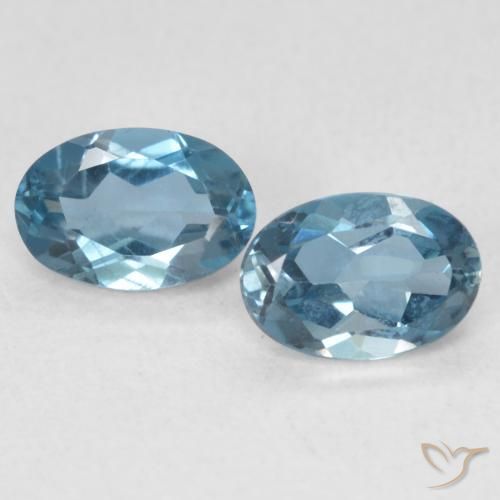 1.15ctw Naturel Bleu Londres Topaze, ovale, VVS-VS