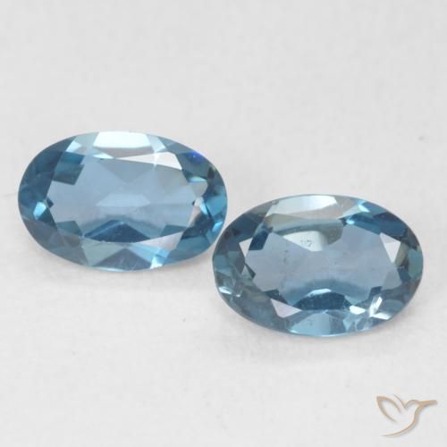 0.92ctw Naturel Bleu Londres Topaze, ovale, VS