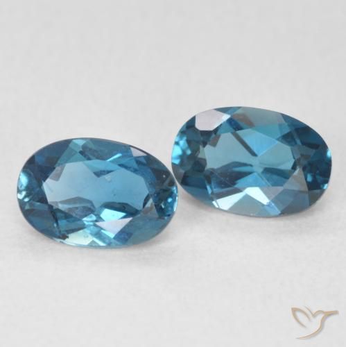 1.14ctw Naturel Bleu Londres Topaze, ovale, Transparent