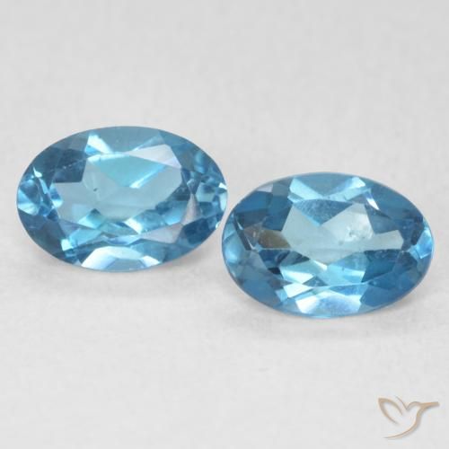 1.18ctw Naturel Bleu Londres Topaze, ovale, VS