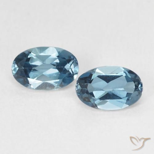 1.22ctw Naturel Bleu Londres Topaze, ovale, VVS-VS
