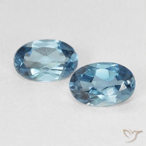 0.95ctw Naturel Bleu Londres Topaze, ovale, VVS-VS