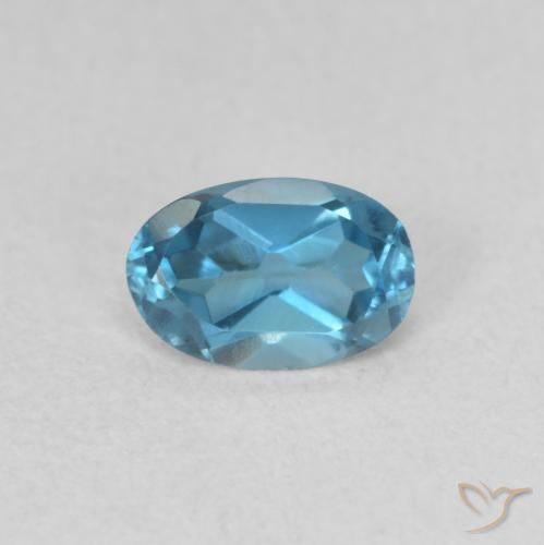 Topaze Bleu Londres naturelle ovale, 0.56 ct, VVS-VS