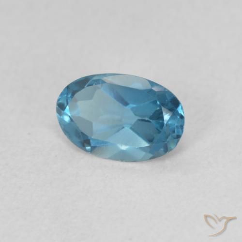 Topaze Bleu Londres naturelle ovale, 0.56 ct, VVS-VS