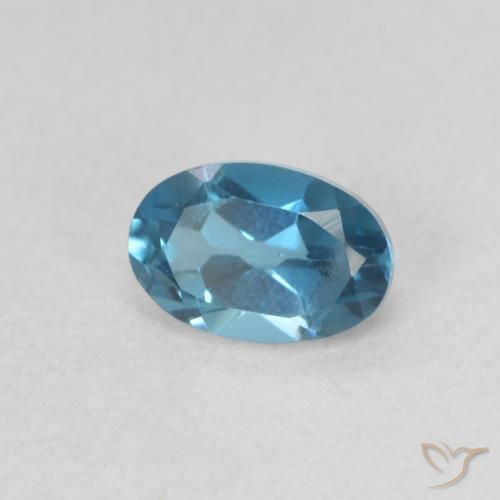 Topaze Bleu Londres naturelle ovale, 0.63 ct, VVS-VS