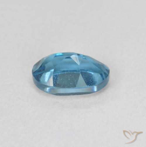Topaze Bleu Londres naturelle ovale, 0.63 ct, VVS-VS