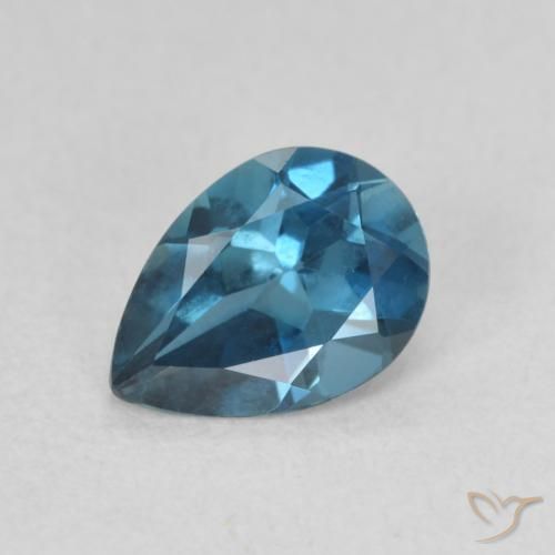 0.80ct Naturel Bleu Londres Topaze, En forme de poire, VVS-VS