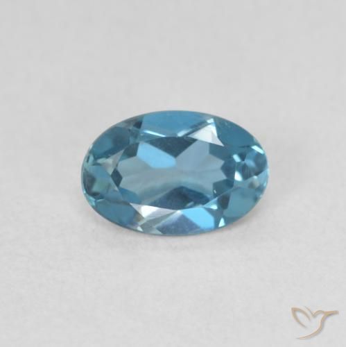 Topaze Bleu Londres naturelle ovale, 0.54 ct, VVS-VS