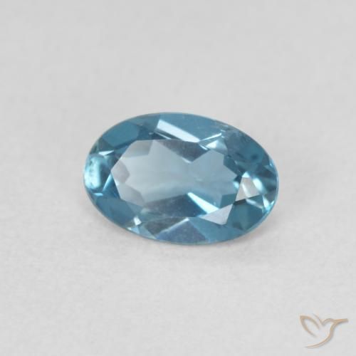 Topaze Bleu Londres naturelle ovale, 0.54 ct, VVS-VS