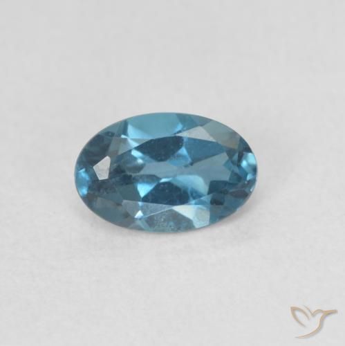 Topaze Bleu Londres naturelle ovale, 0.58 ct, VVS-VS