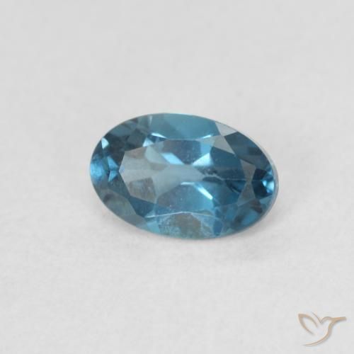 Topaze Bleu Londres naturelle ovale, 0.58 ct, VVS-VS
