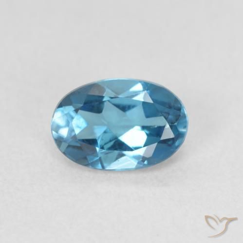 Topaze Bleu Londres naturelle ovale, 0.60 ct, VVS-VS