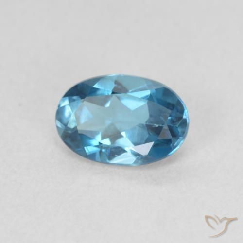 Topaze Bleu Londres naturelle ovale, 0.60 ct, VVS-VS