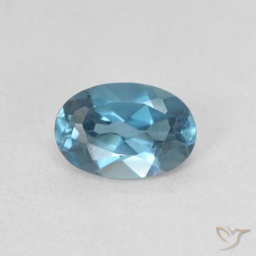 Topaze Bleu Londres naturelle ovale, 0.61 ct, VVS-VS