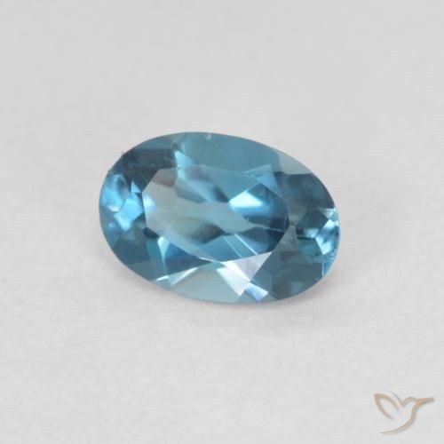 Topaze Bleu Londres naturelle ovale, 0.61 ct, VVS-VS